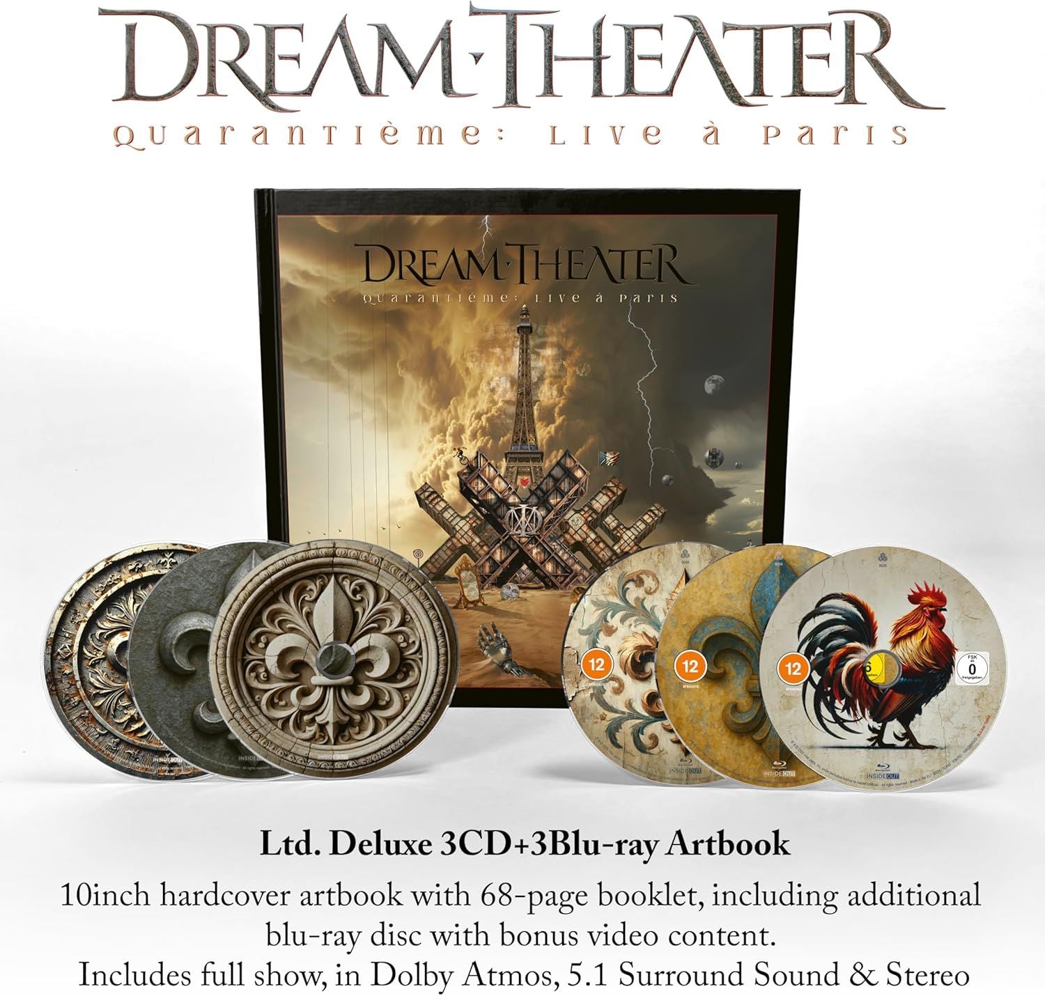 Dream Theater - Quarantieme: Live A Paris (Ltd. Deluxe Ed. 3CD/3xBlu-Ray Artbook) (RA/B/C) - CD - New