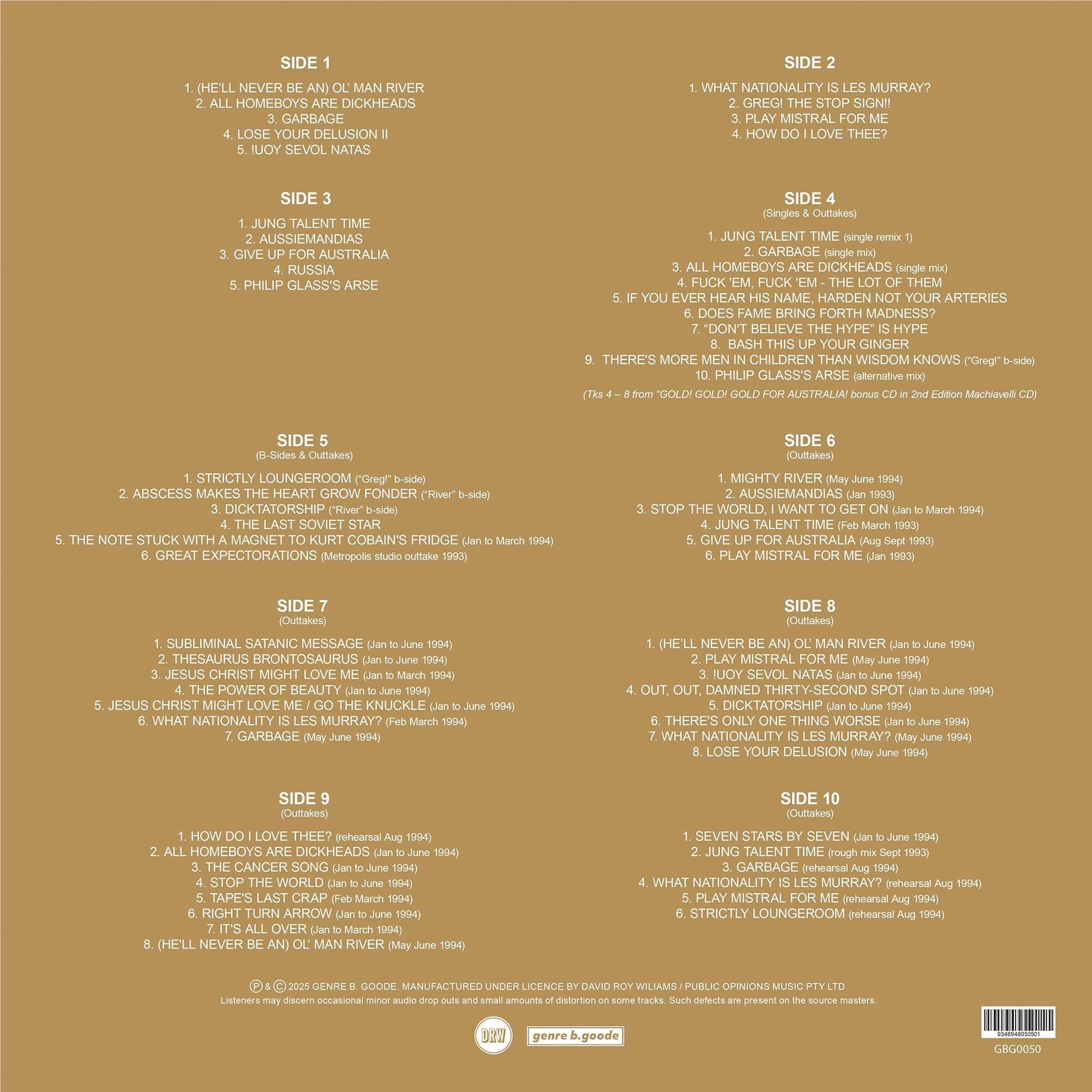 TISM - Machiavelli And The Four Seasons (2025 30th Anniversary 5LP Box Set reissue) - Vinyl - New