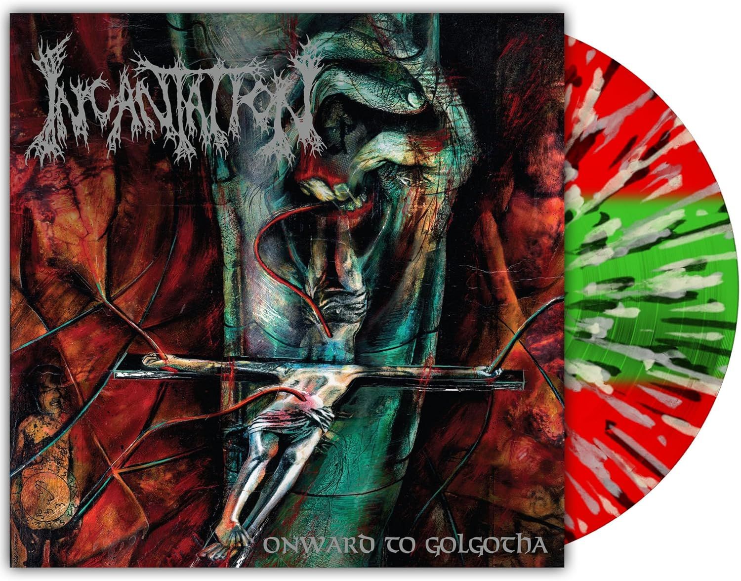 Incantation - Onward To Golgotha (2025 Custom Tri-Color Stripe with Splatter vinyl reissue) - Vinyl - New