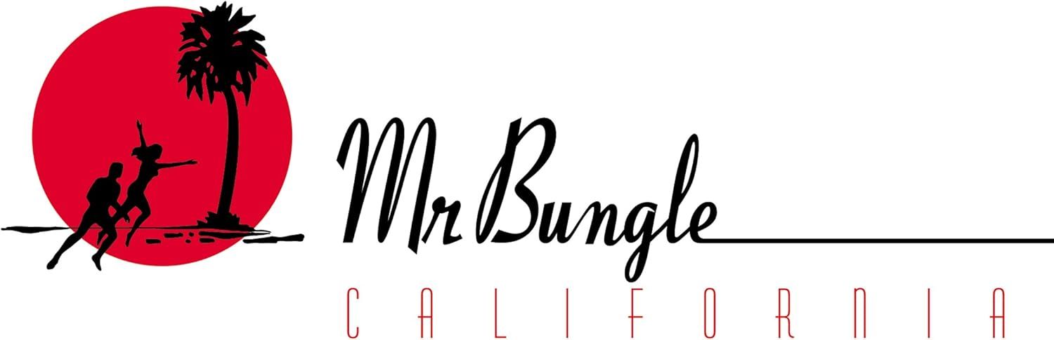 Mr. Bungle California album artwork featuring a red sun, palm tree silhouette, and dancing figures on a shoreline with elegant script band logo, iconic alternative metal and experimental rock CD available from Utopia Records.