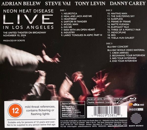 Beat (Belew/Vai/Levin/Carey) - Live (2CD/Blu-Ray with slipcase) (RA/B/C) (Euro.) - CD - New