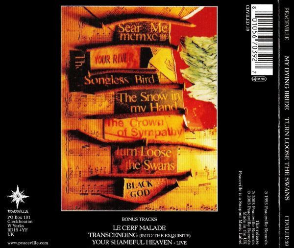My Dying Bride - Turn Loose The Swans (2020 reissue with 3 bonus tracks) - CD - New