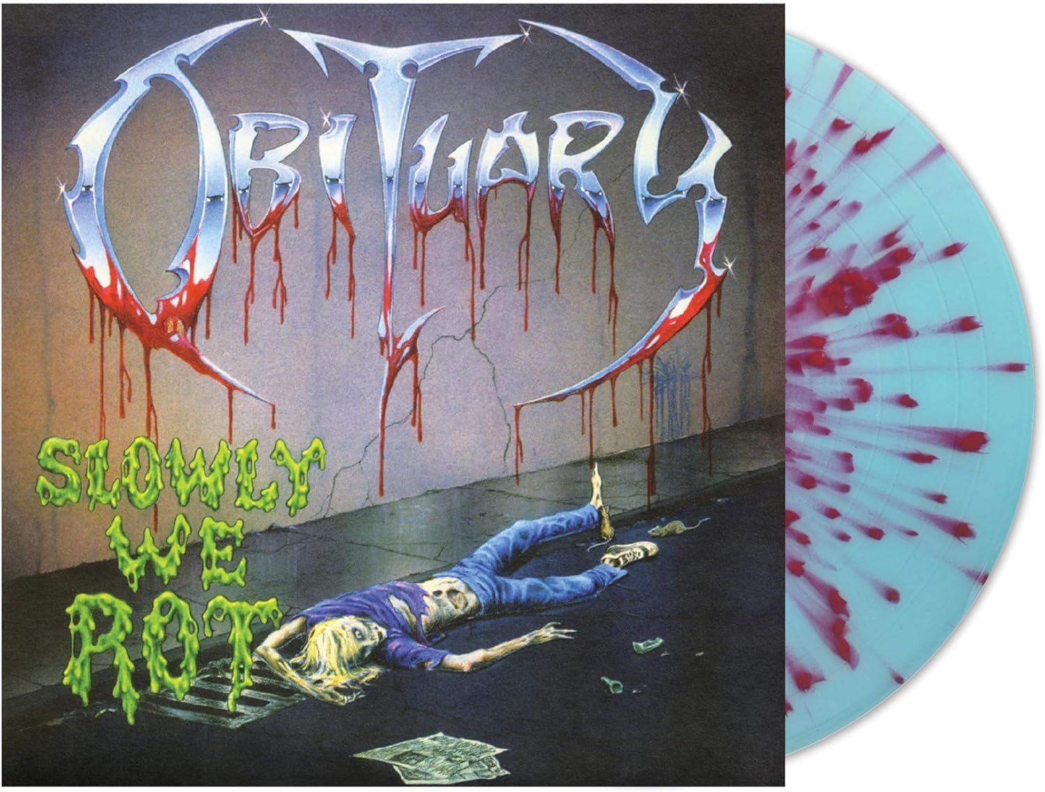 Obituary - Slowly We Rot (2026 Corpse Blue with Blood Splatter vinyl remastered reissue) - Vinyl - New
