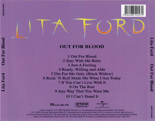 Ford, Lita - Out For Blood (2026 reissue) - CD - New