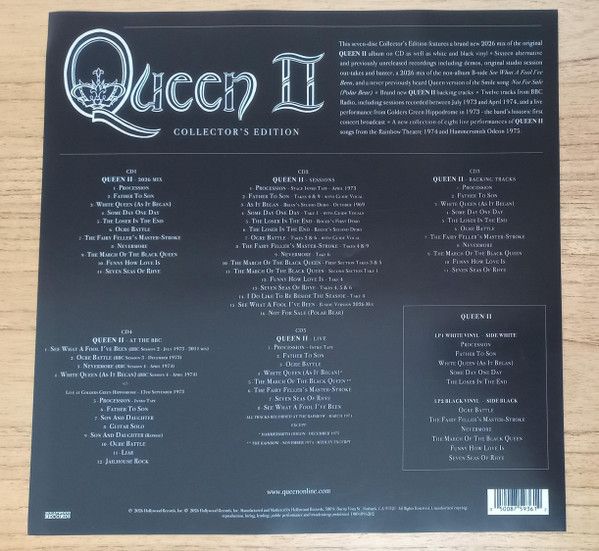 Queen - Queen II (2026 Deluxe 5CD/2LP Box Set w. 112 pg. book and art prints) - CD - New