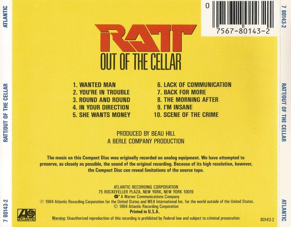 Ratt - Out Of The Cellar - CD - New