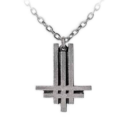 Behemoth - Pewter Pendant and Chain - Cross (39mm x 32mm x 3mm)