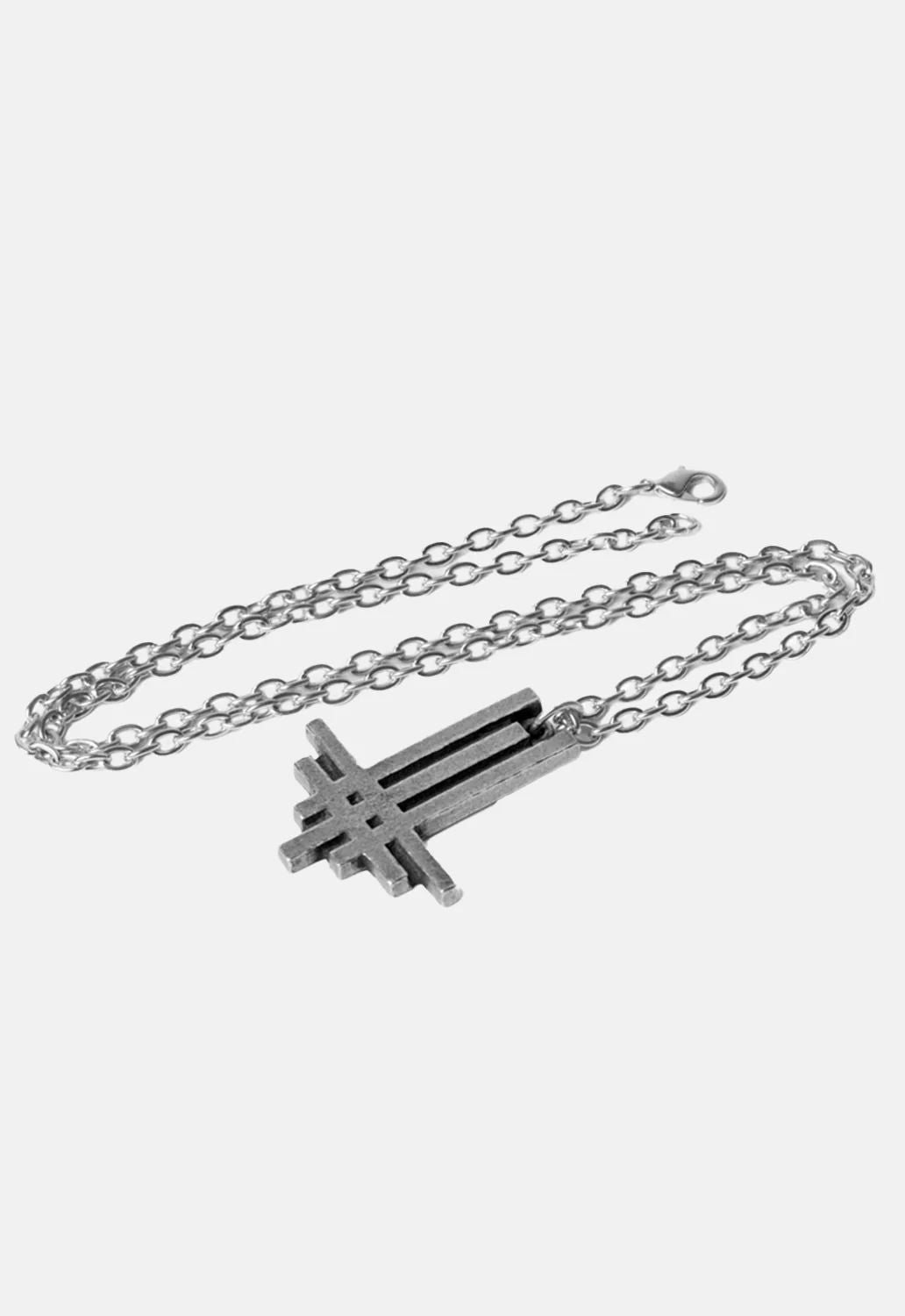 Behemoth - Pewter Pendant and Chain - Cross (39mm x 32mm x 3mm)