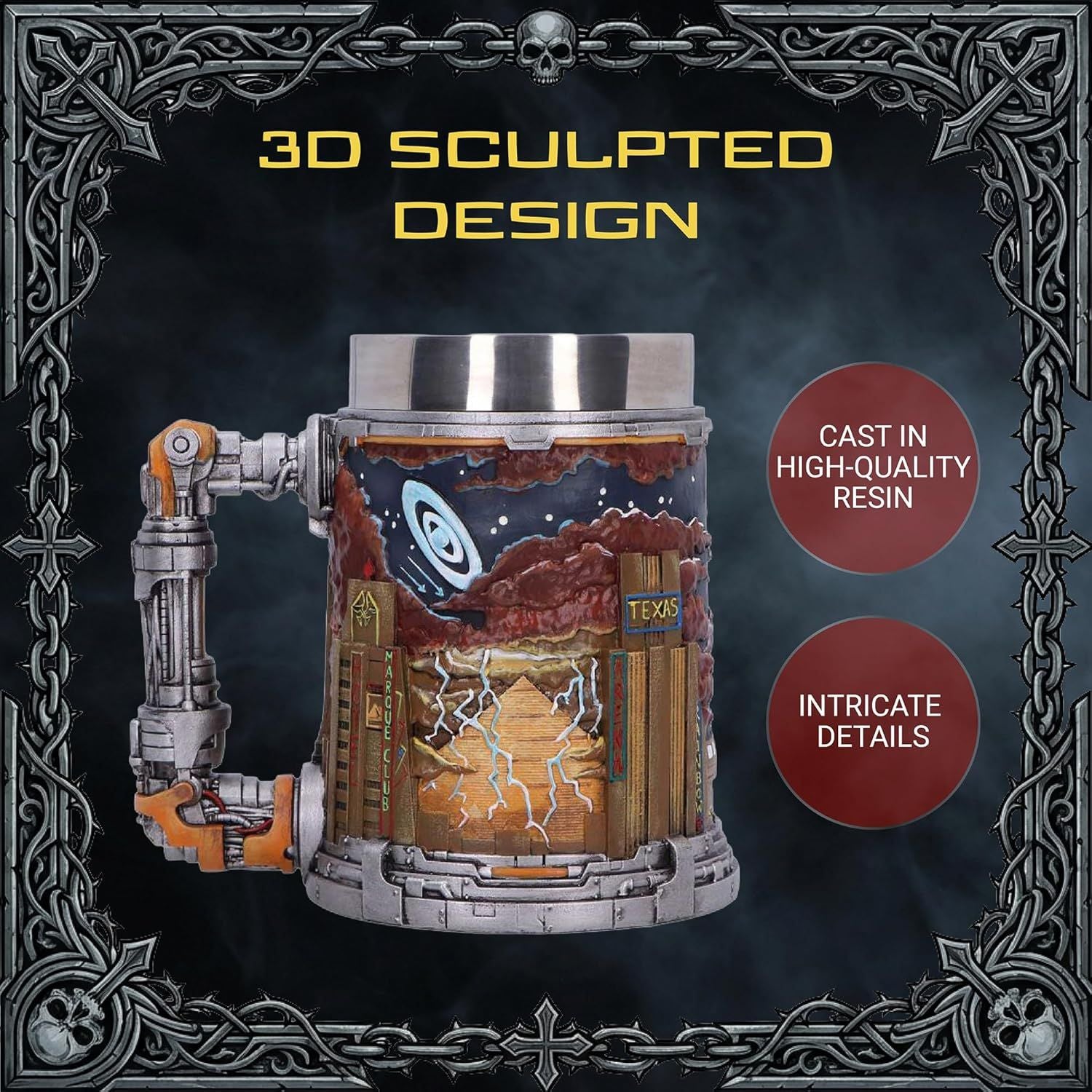 Iron Maiden - Tankard Somewhere In Time - Pint (560ml) 14.5cm high quality resin cast w. removable stainless steel insert)