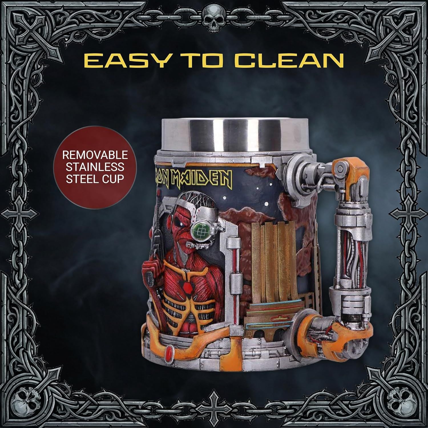 Iron Maiden - Tankard Somewhere In Time - Pint (560ml) 14.5cm high quality resin cast w. removable stainless steel insert)
