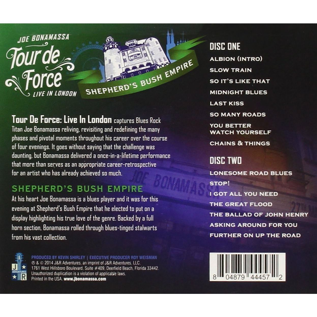 Bonamassa, Joe - Tour De Force Live In London: Shepherd's Bush Empire (2CD) - CD - New