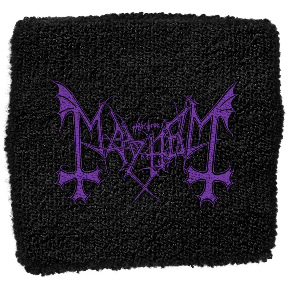 Mayhem - Sweat Towelling Embroided Wristband (Purple Logo) - COMING SOON