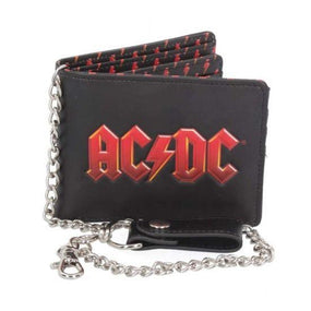ACDC -  Logo - Bi-Fold Wallet with Chain - Leather