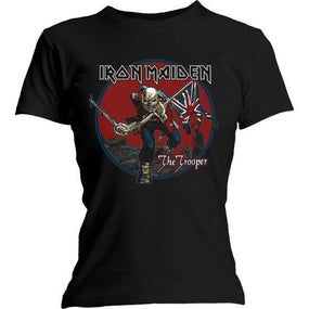 Iron Maiden - Trooper Red Sky Womens Fitted Black Shirt