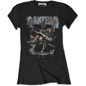 Pantera - Vintage Rider CFH Womens Fitted Black Shirt - 100% Official Merchandise