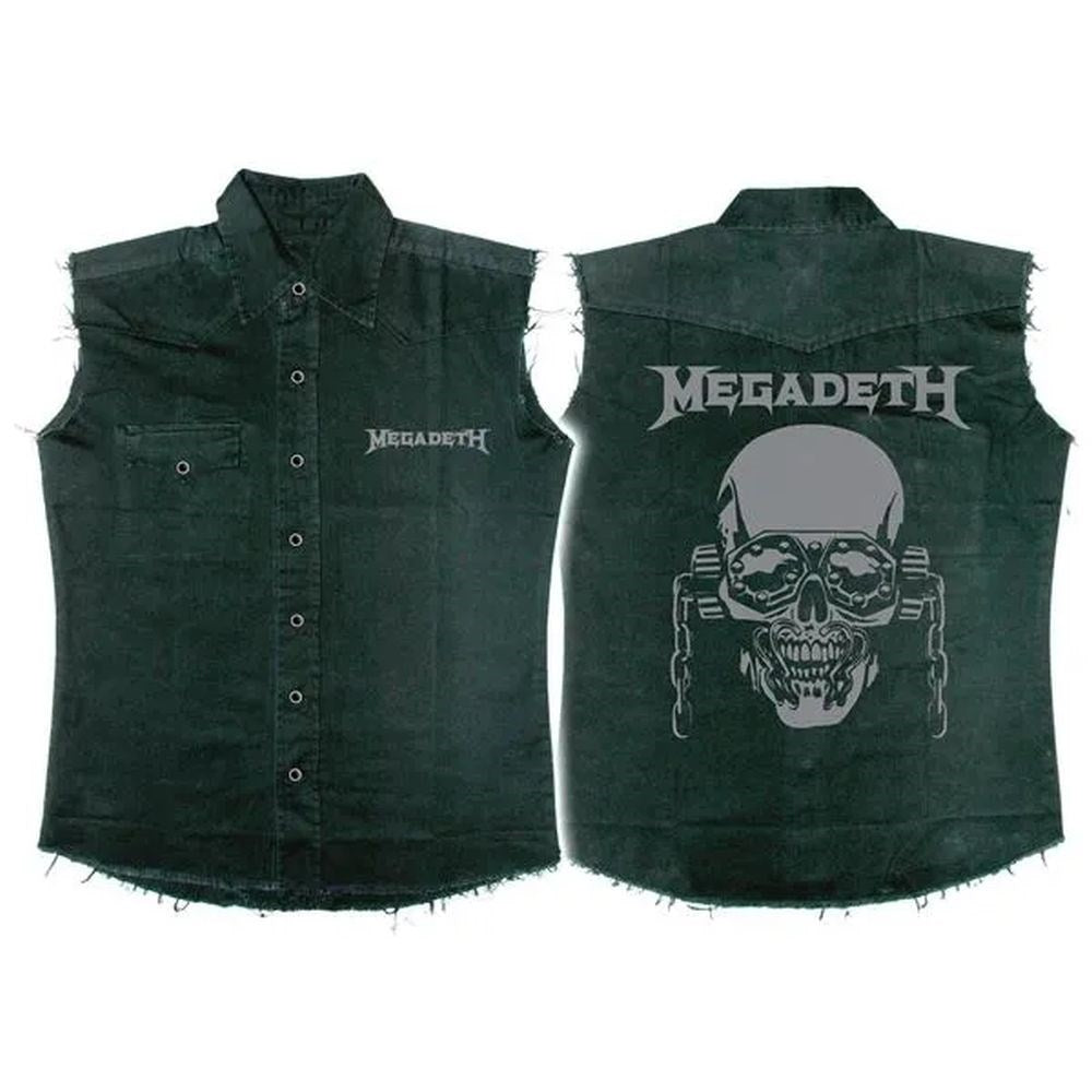 Megadeth - Sleeveless Black Work Shirt (Vic Rattlehead)