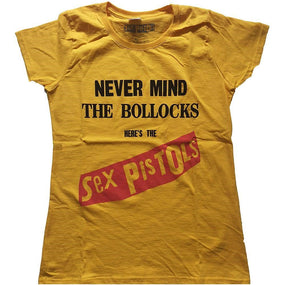 Sex Pistols - Never Mind The Bollocks Womens Fitted Yellow Shirt