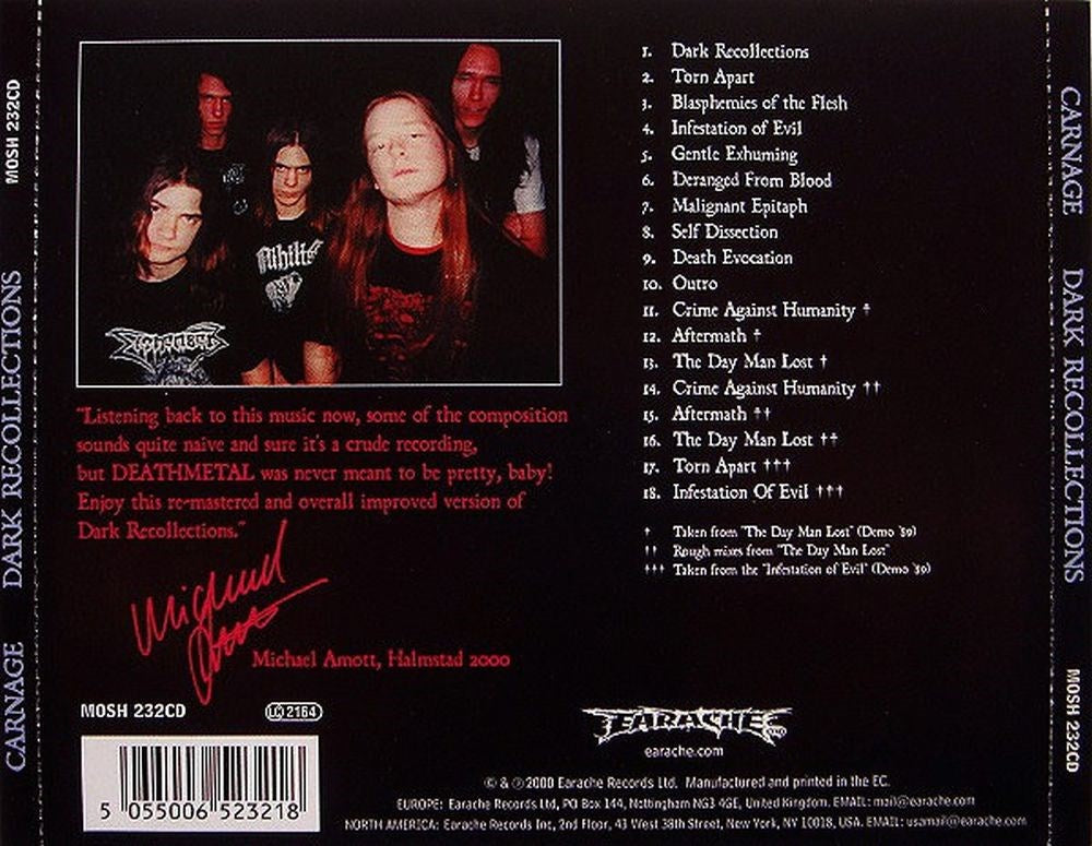 Carnage - Dark Recollections (2021 reissue) - CD - New