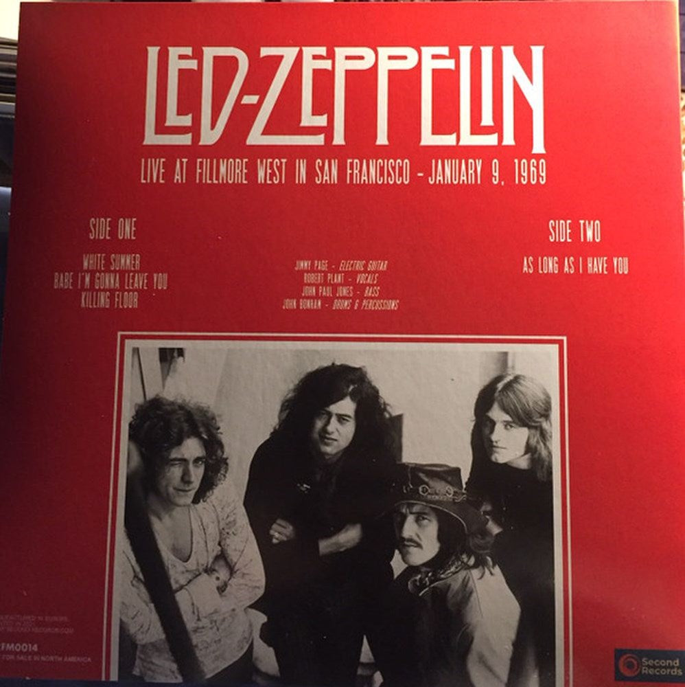 Led Zeppelin - Live At Fillmore West In San Francisco - January 9, 1969: BBC-FM Radio Broadcast (180g Coral Red vinyl) - Vinyl - New