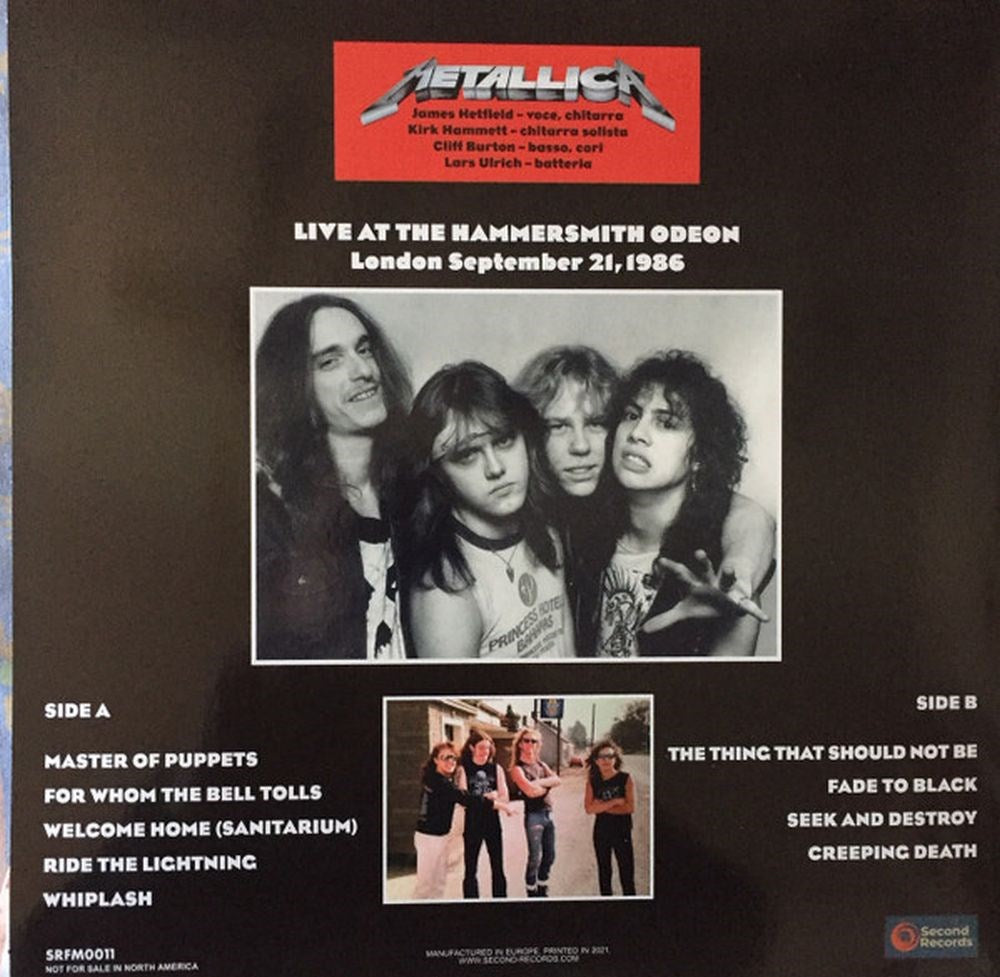 Metallica - Live At The Hammersmith Odeon - London September 21, 1986 - KBFH-FM Radio Broadcast (180g Red vinyl) - Vinyl - New