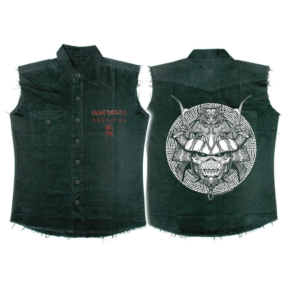 Iron Maiden - Sleeveless Black Work Shirt (Samurai Eddie)