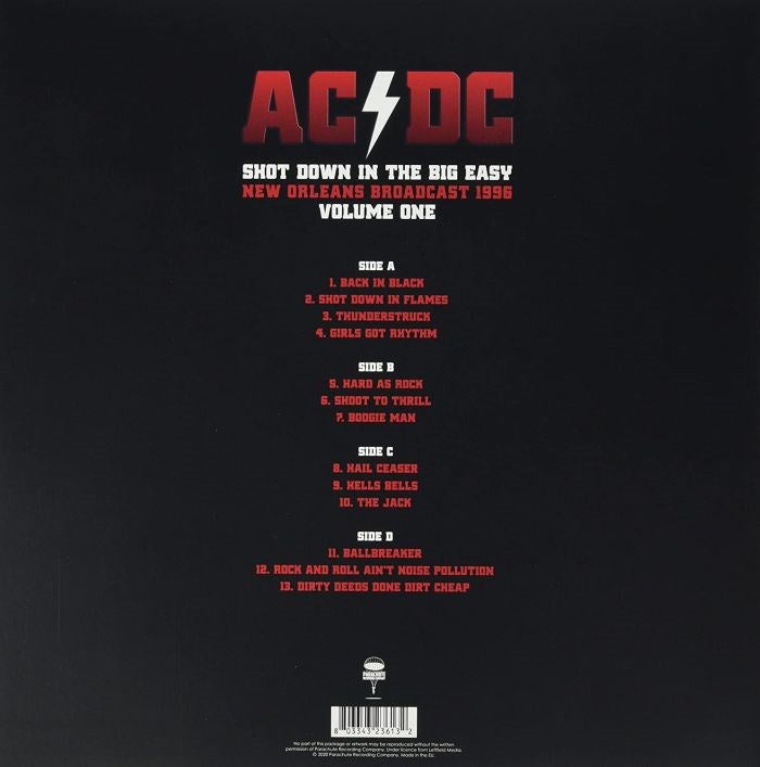 ACDC - Shot Down In The Big Easy: New Orleans Broadcast 1996 - Volume One (Ltd. Ed. 2LP Clear vinyl gatefold) - Vinyl - New