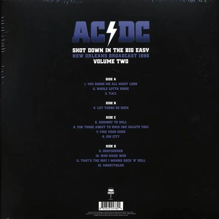 ACDC - Shot Down In The Big Easy: New Orleans Broadcast 1996 - Volume Two (Ltd. Ed. 2LP Clear vinyl gatefold) - Vinyl - New