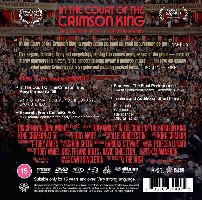 King Crimson - In The Court Of The Crimson King: King Crimson At 50 - A Film By Toby Amies (Blu-Ray/DVD) (RA/B/C/R0) - Blu-Ray - Music