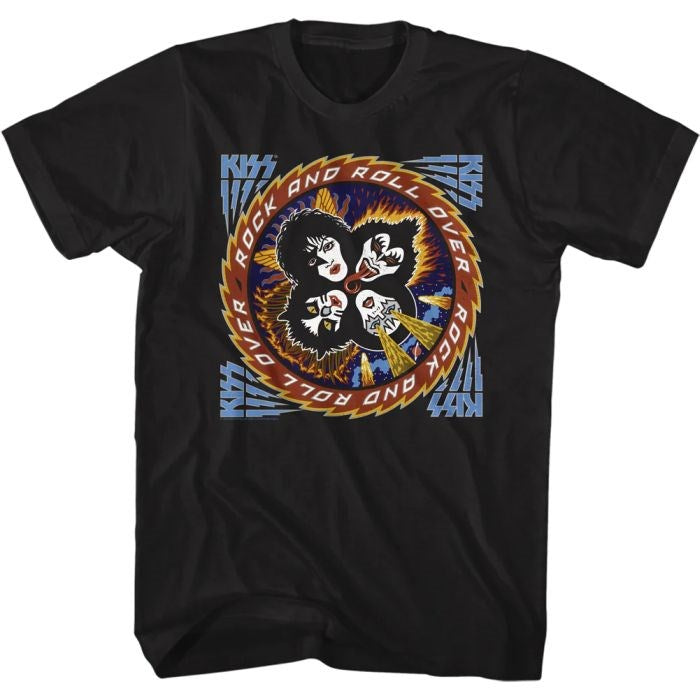 Kiss - 3XL, 4XL, 5XL Rock And Roll Over Black Shirt