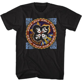 Kiss - 3XL, 4XL, 5XL Rock And Roll Over Black Shirt