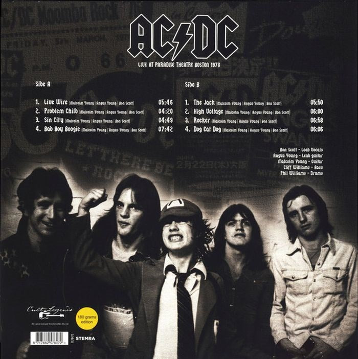 ACDC - Live At Paradise Theatre Boston 1978: Live Radio Broadcast (180g) - Vinyl - New