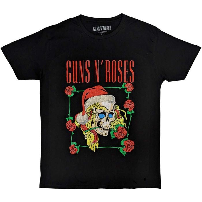Guns N Roses - Santa Skull Xmas Black Shirt - 100% Official Merchandise