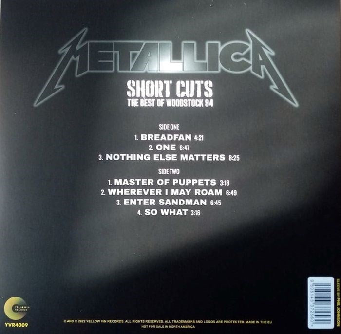 Metallica - Short Cuts: The Best Of Woodstock 94 - WNEW FM Live Radio Broadcast 1994 (Special Ed. Yellow vinyl) - Vinyl - New