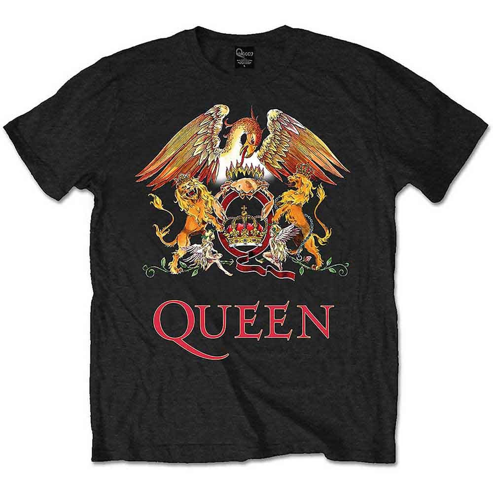 Queen - 3XL, 4XL & 5XL Classic Crest Black Shirt