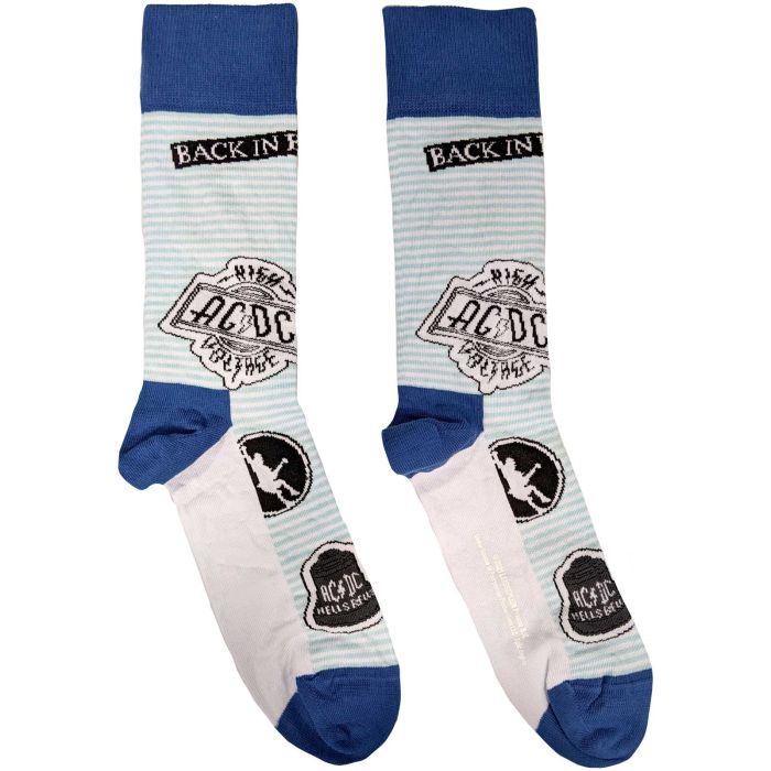 ACDC - White Crew Socks (Fits Sizes 7 to 11) - Icons