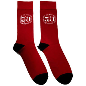 ACDC - Red Crew Socks (Fits Sizes 7 to 11) - 50th Anniversary