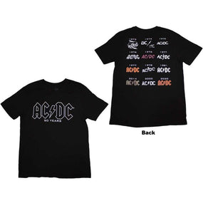 ACDC - Logo History 50th Anniversary Black Shirt