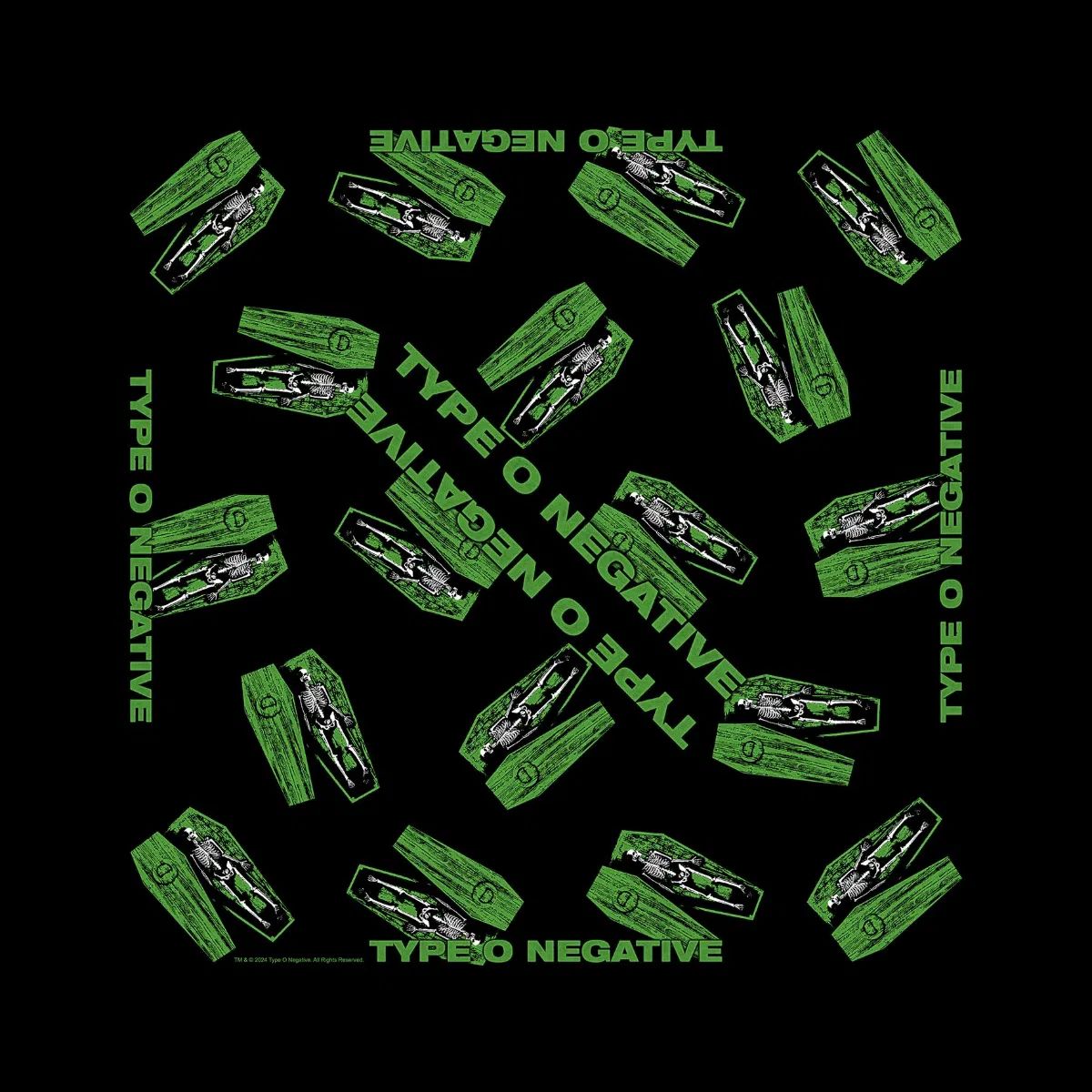 Type O Negative - Bandana (Coffins) (540mm x 520mm)