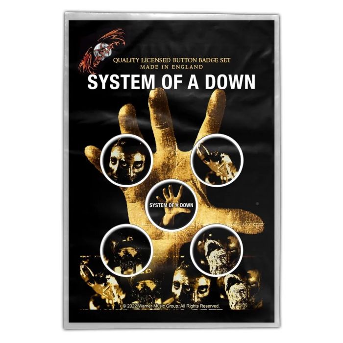 System Of A Down - 5 x 2.5cm Button Set - Hand