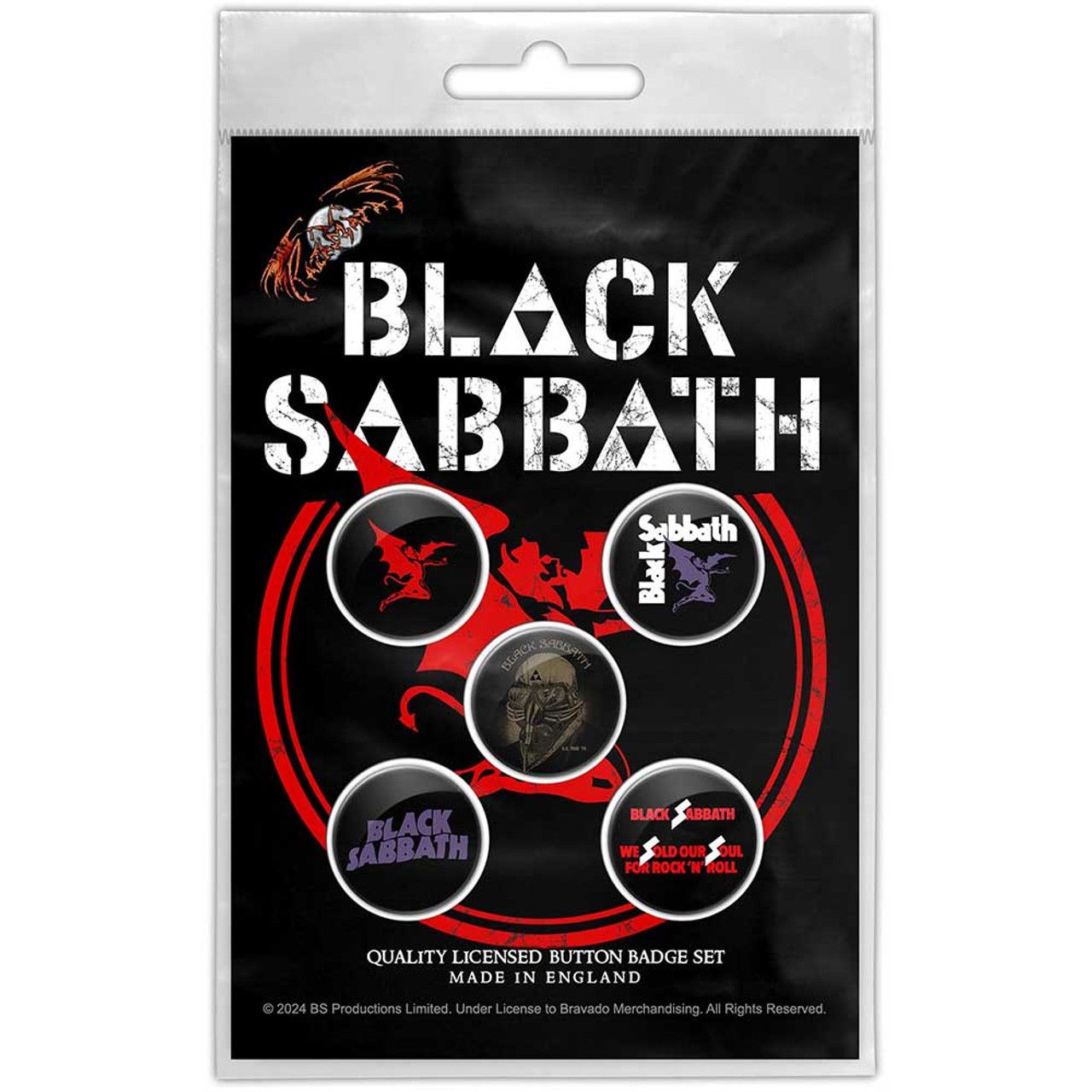 Black Sabbath - 5 x 2.5cm Button Set - Logos