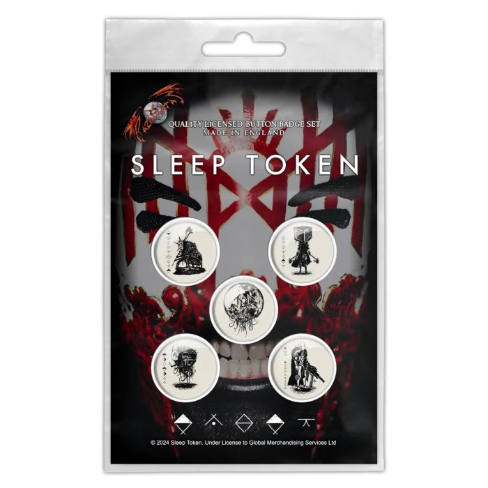 Sleep Token - 5 x 2.5cm Button Set - Vessel Mask