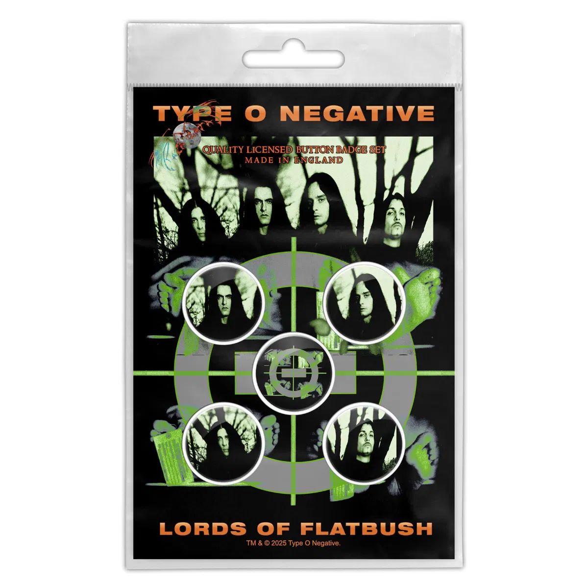 Type O Negative - 5 x 2.5cm Button Set - Lords Of Flatbush