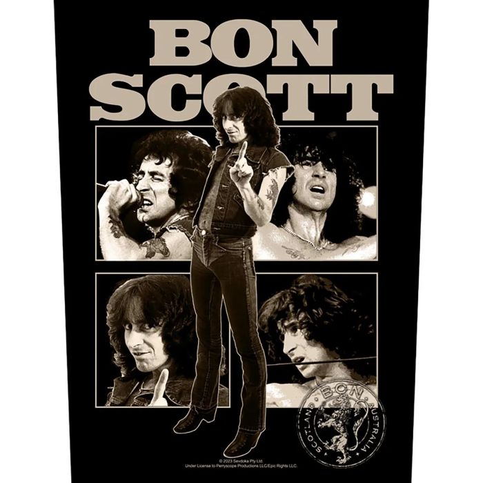 ACDC - Bon Scott Collage - Sew-On Back Patch (295mm x 265mm x 355mm)