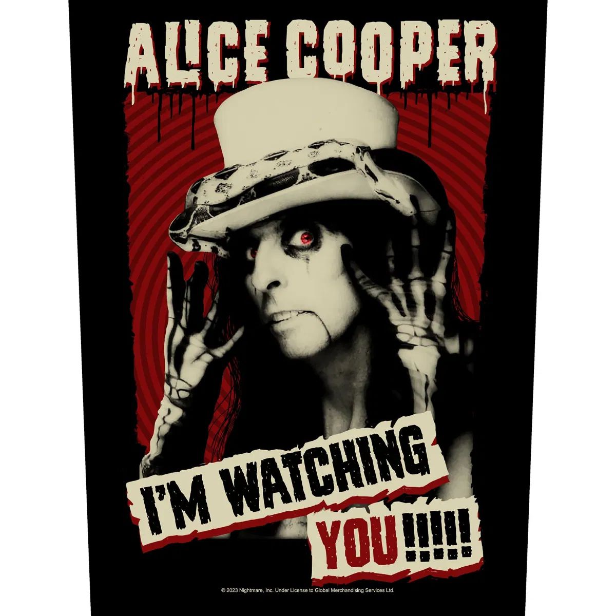 Cooper, Alice - I'm Watching You - Sew-On Back Patch (295mm x 265mm x 355mm)