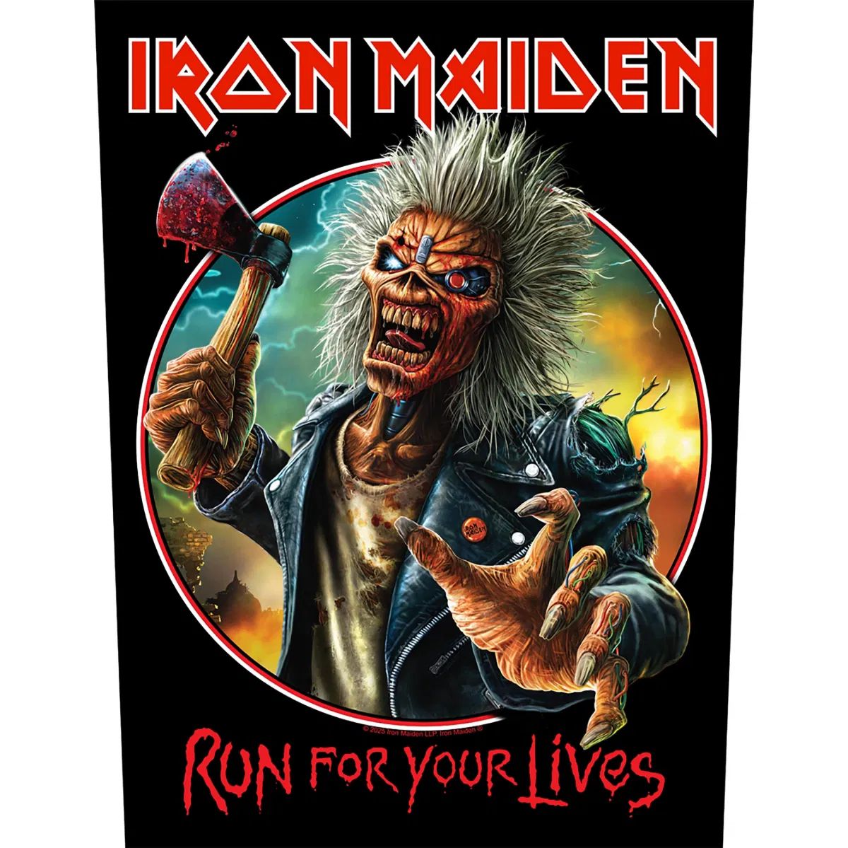 Iron Maiden - Run For Your Lives - Sew-On Back Patch (295mm x 265mm x 355mm)