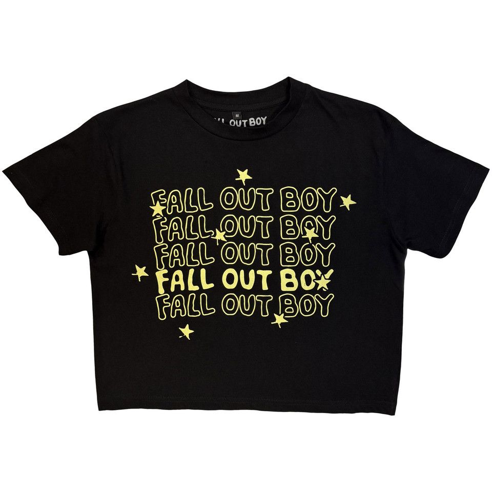 Fallout Boy - Logo Repeat Womens Black Crop Top - 100% Official Merchandise - COMING SOON