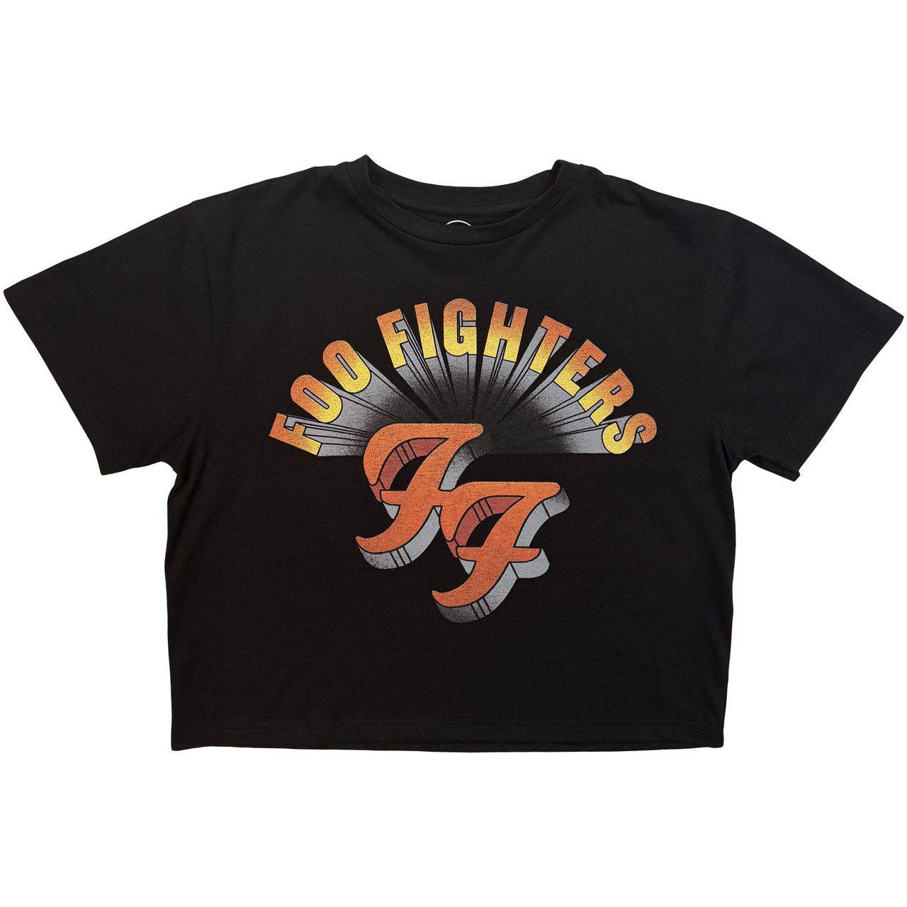 Foo Fighters - Retro FF Logo Womens Black Crop Top - 100% Official Merchandise - COMING SOON