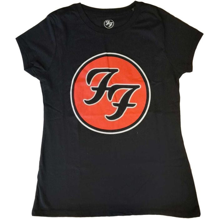 Foo Fighters - FF Round Logo Womens Fitted Black Shirt