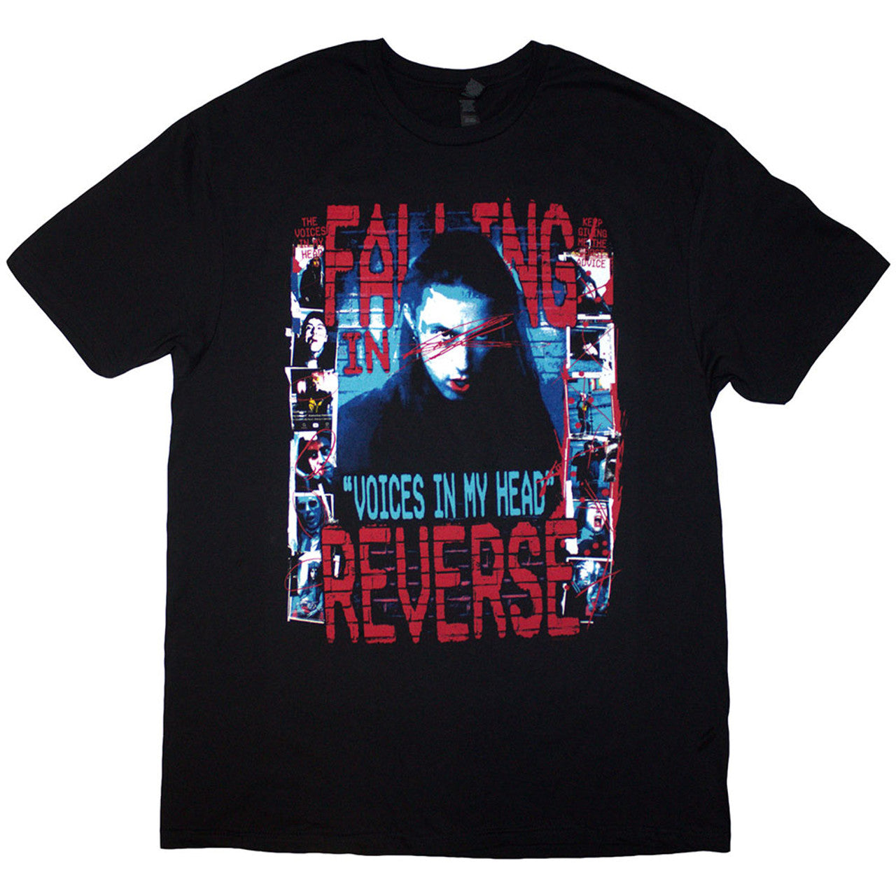 Falling In Reverse Jacket Falling In Reverse - Voice Collage Black Shirt - 100% Official Merchan