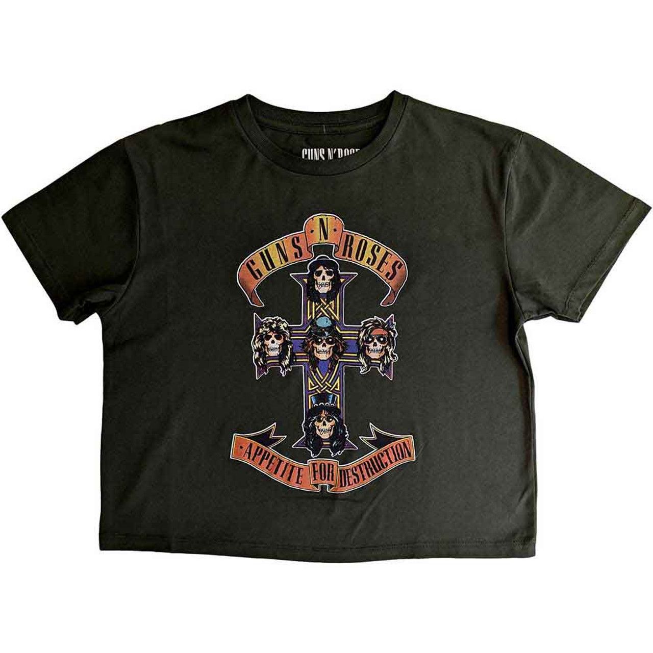 Guns N Roses - Appetite For Destruction Womens Green Crop Top
